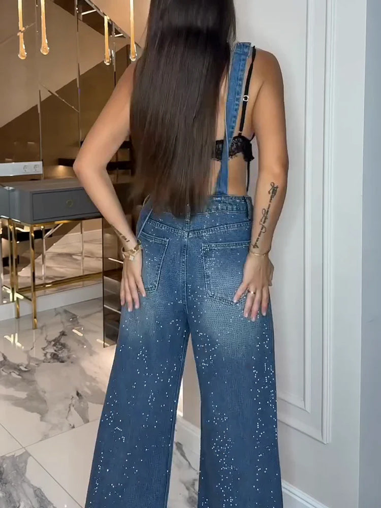 Ripped Denim Overalls-ROVOLE