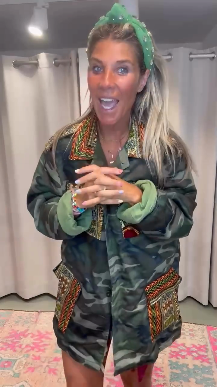 Embroidered Camouflage Jacket-Massicos