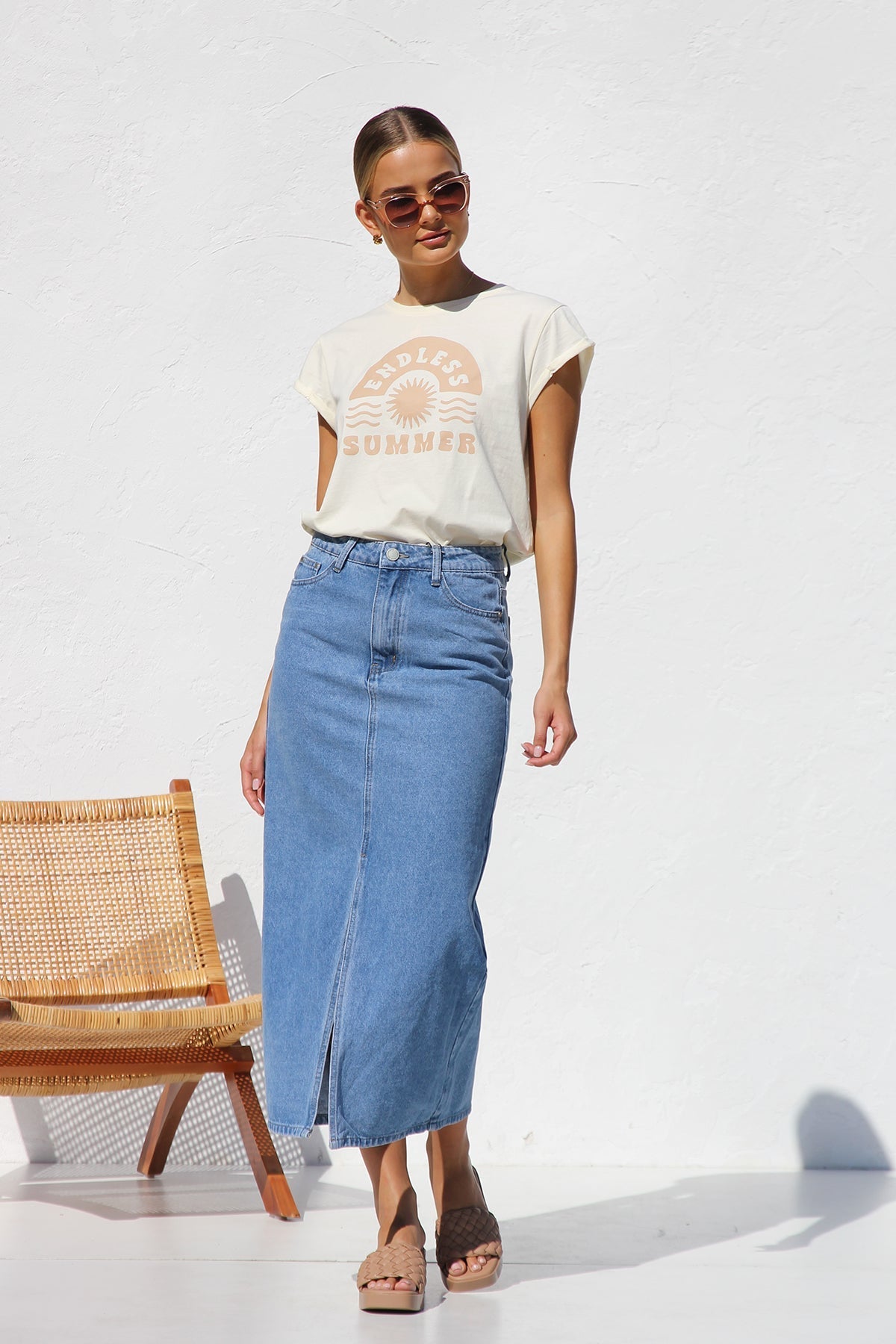 April Denim Skirt-ROVOLE