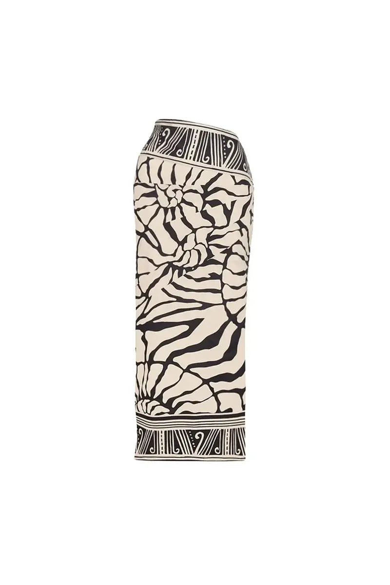Halter Printed Swimsuit Set with Detachable Sleeves-ROVOLE