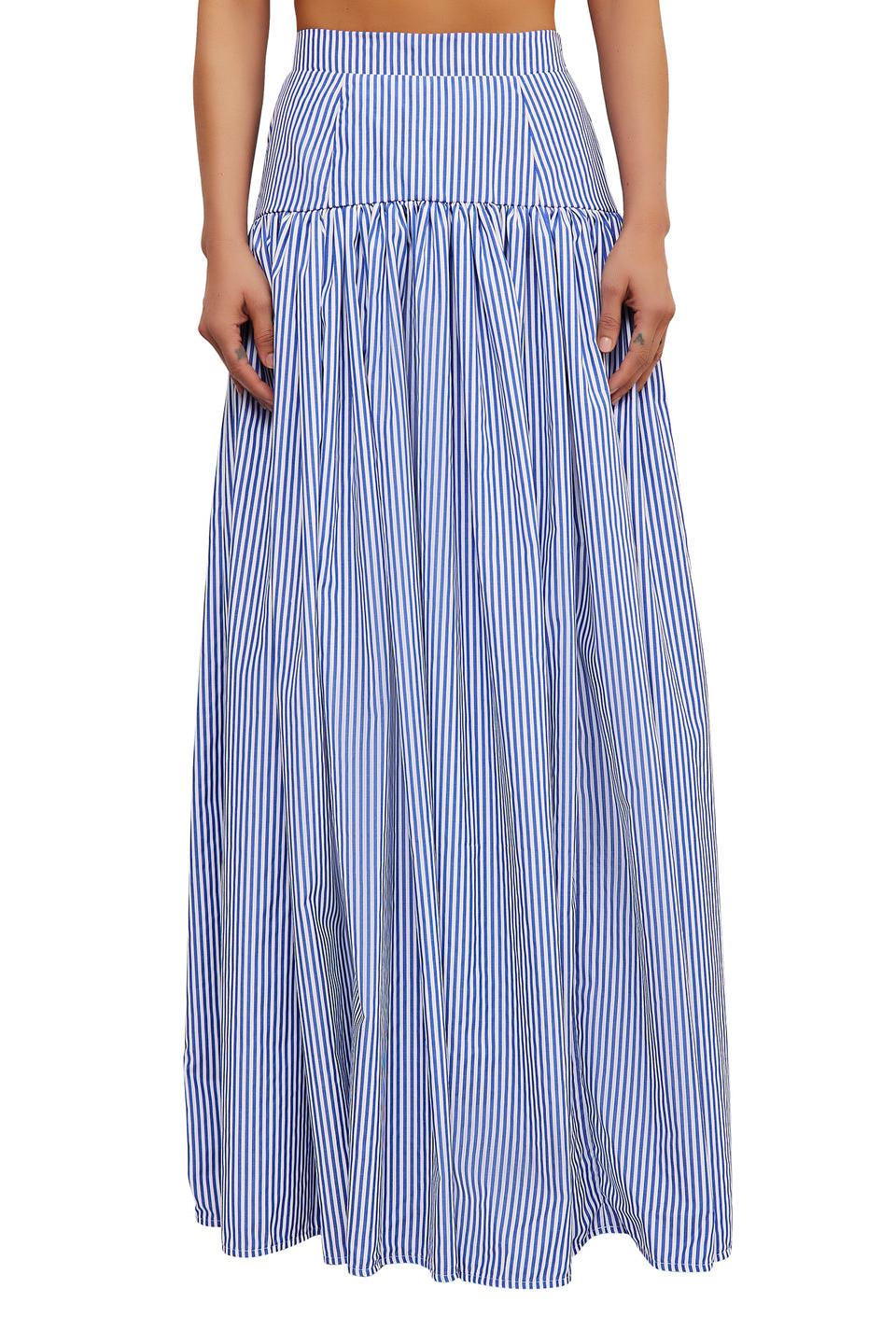 Blue Bar Skirt Set-ROVOLE