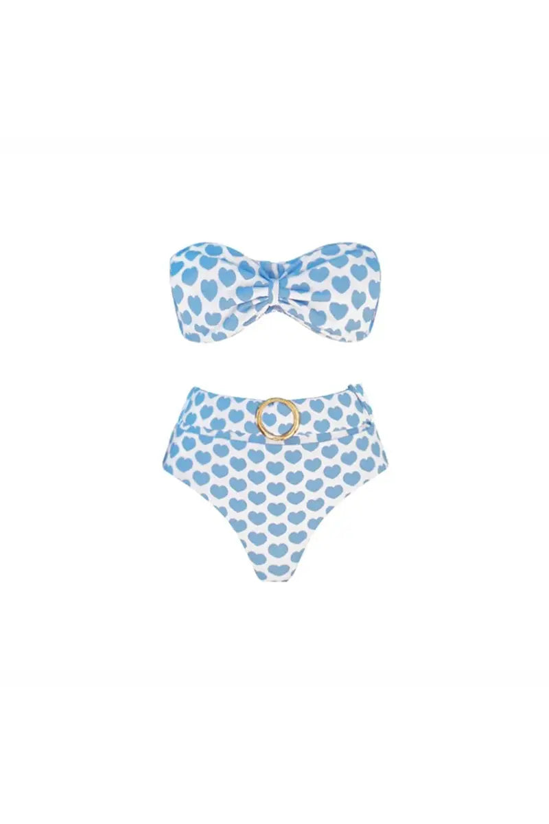 Heart Print Skirted Bikini Vacation Set-ROVOLE