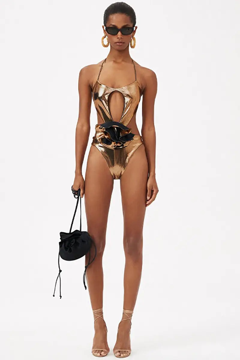 Floral Cutout Swimsuit Set-ROVOLE