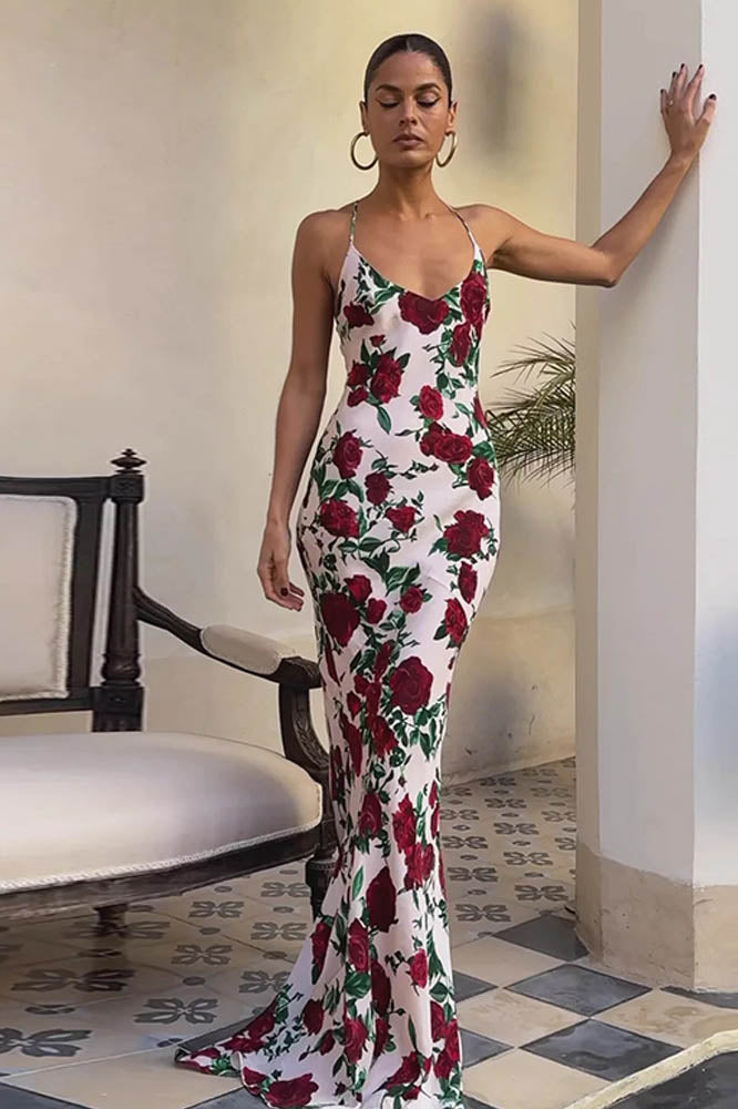 Whispers of Spring – Floral V-Neck Dress-ROVOLE