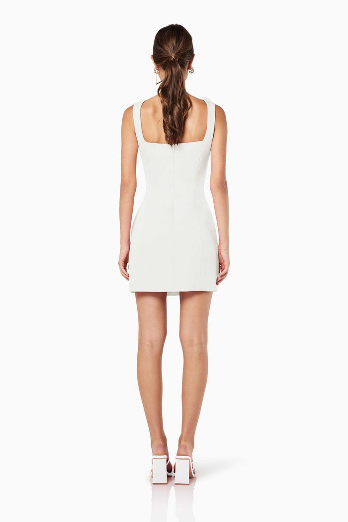 Solid Color 3D Floral Strap Mini Dress-ROVOLE
