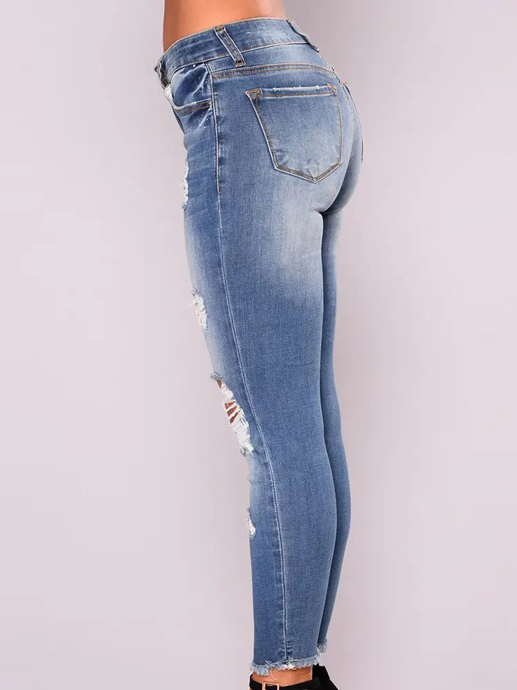 High-Waisted Stretch Skinny Jeans-Massicos