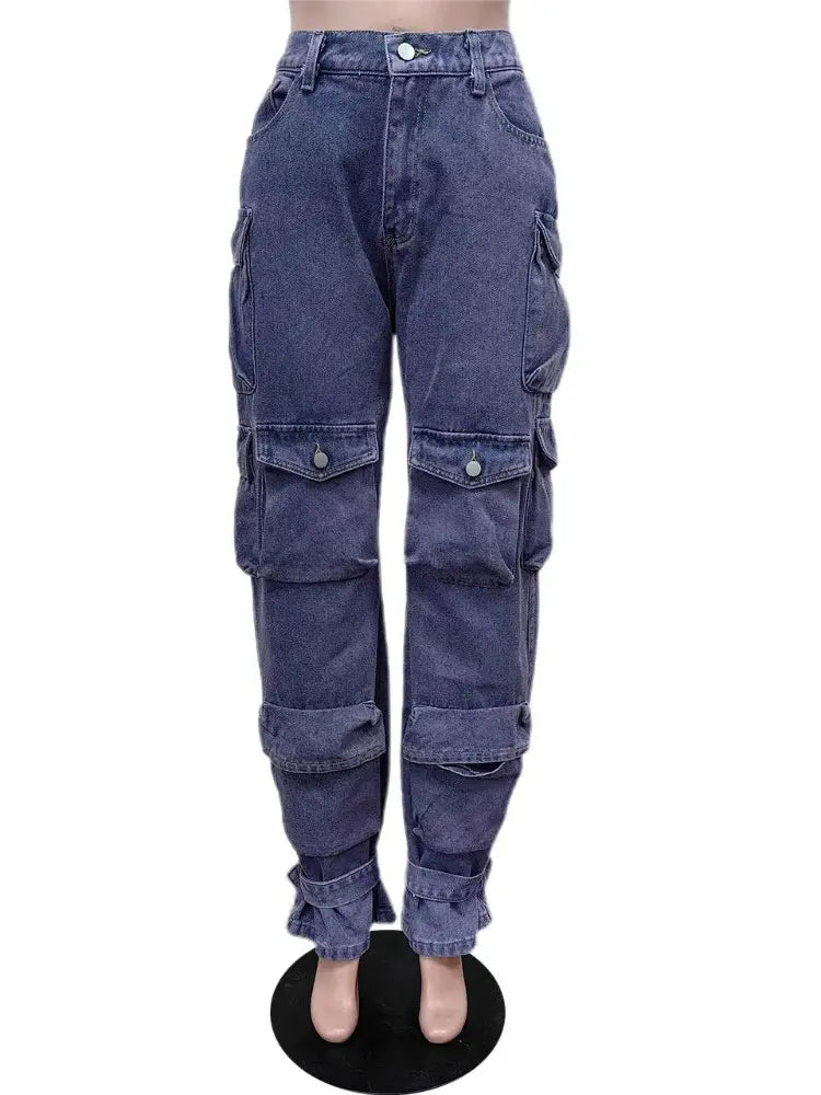 Street Style Cargo Jeans-Massicos