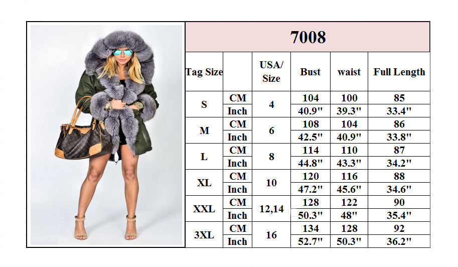 Trafni Ladies Winter Women Thicken Warm Coat Hood Parka Long Jacket Outwear Size S-XXXL-Massicos