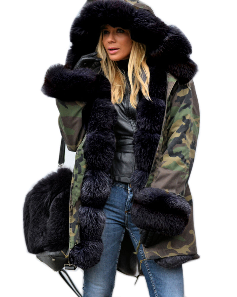 Trafni New Women Ladies Hood Parka Jacket Quilted Winter Coats Fishtail Size S-XXXL US UK STOCK-Massicos