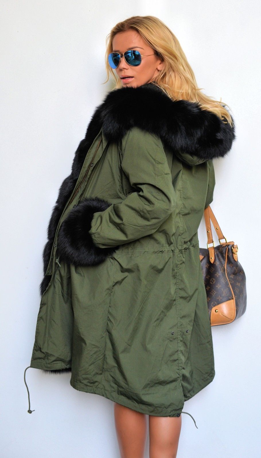 Trafni Women Winter Warm Thick Faux Fur Coat Hood Parka Long Jacket Size 8-18-Massicos