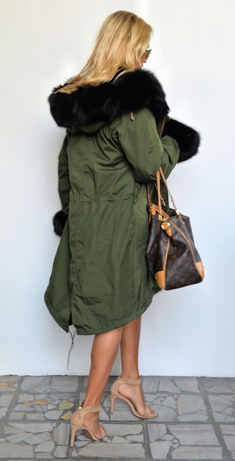 Trafni Women Winter Warm Thick Faux Fur Coat Hood Parka Long Jacket Size 8-18-Massicos