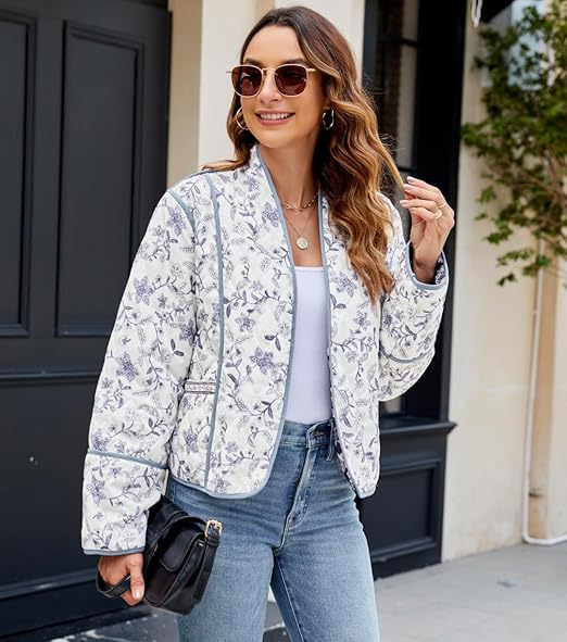Ethnic Flower Print Reversible Jacket-Massicos