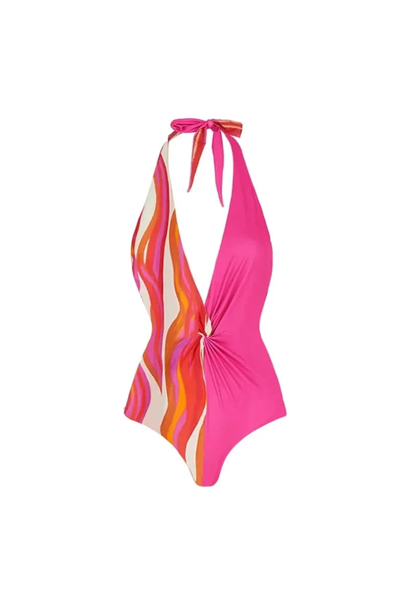 Halter Swimsuit and One Shoulder Bikini-ROVOLE