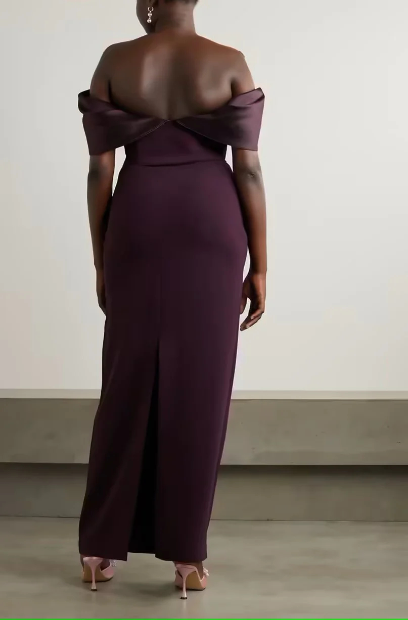 Solid color satin stitching dress