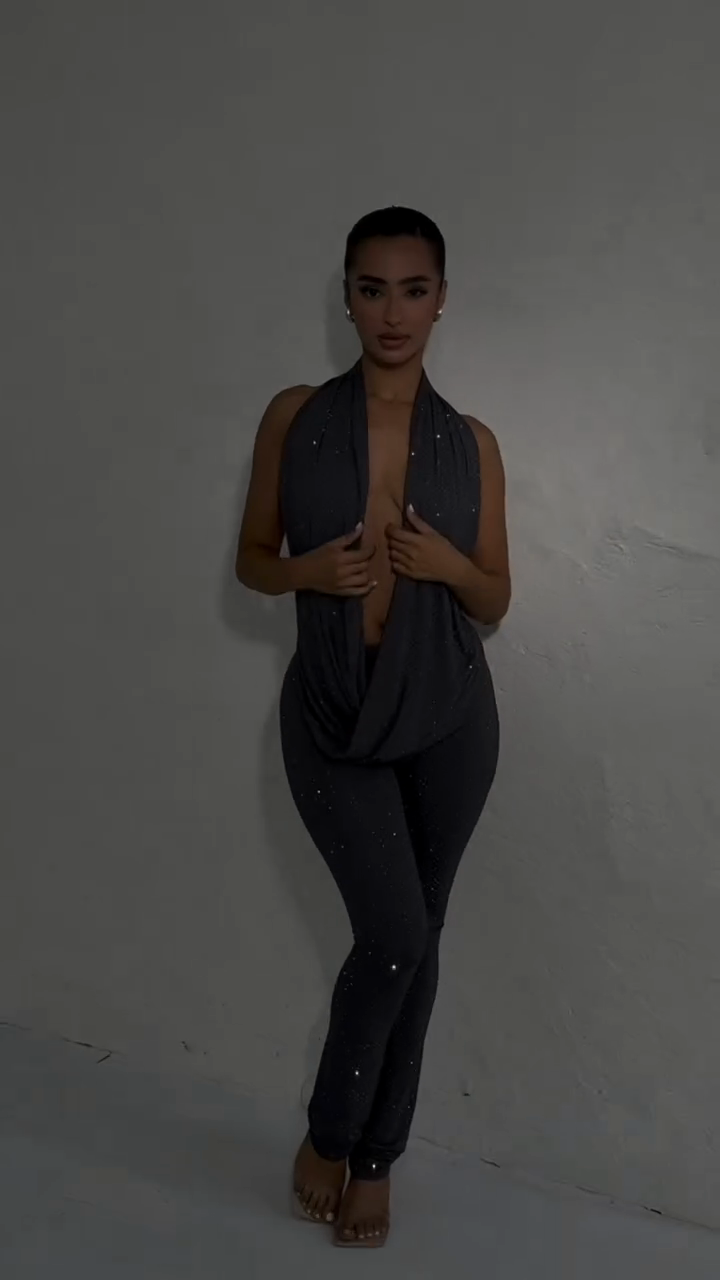 Sparkly Open - Back Two - Piece Set-Massicos