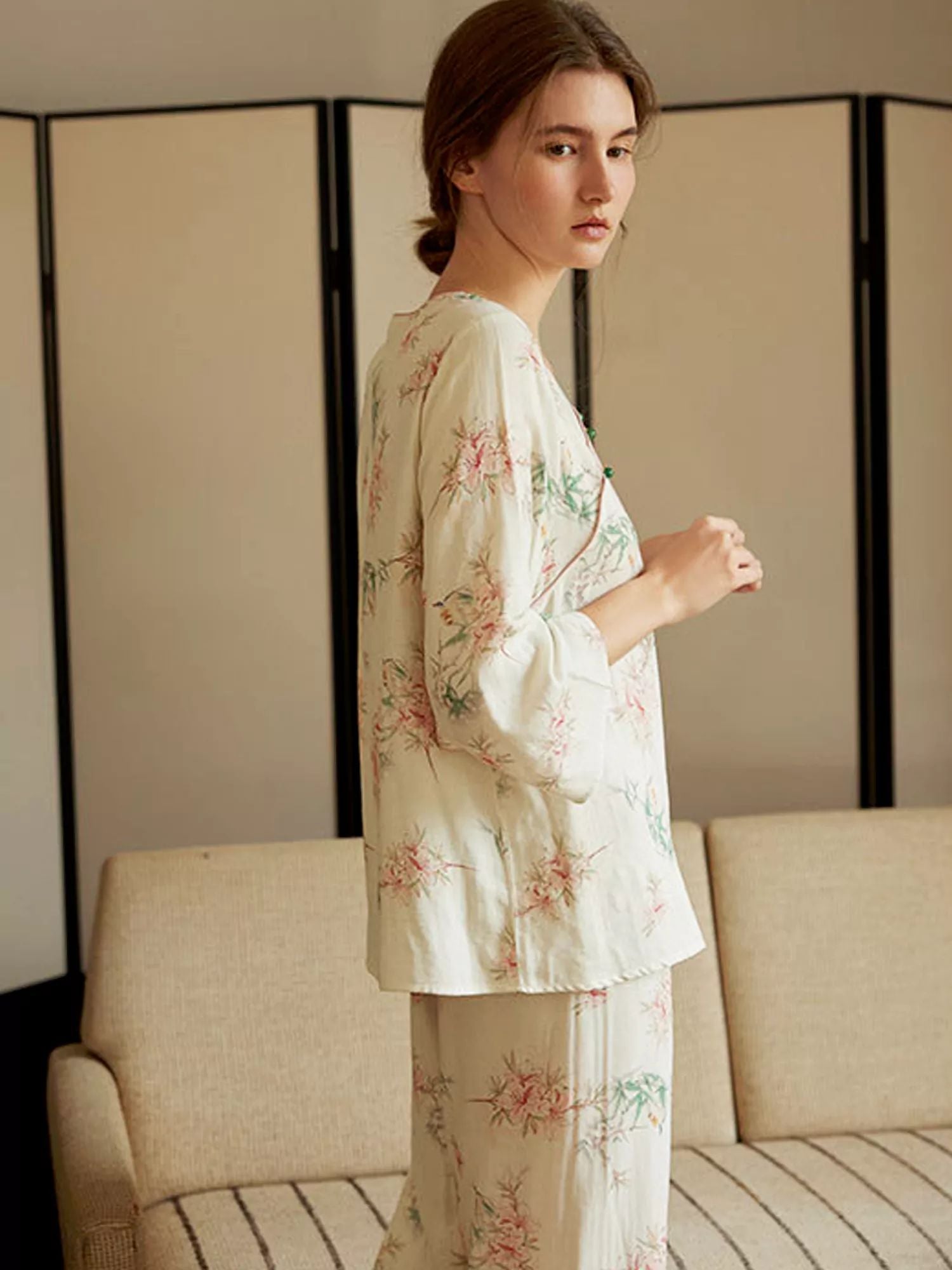 Eco-Friendly  Fiber Printed Pajama Set-Massicos