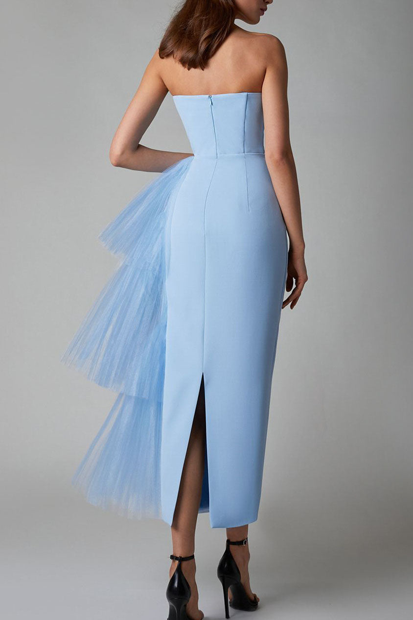 Niche French Bodycon Strapless Evening Maxi Dress-ROVOLE
