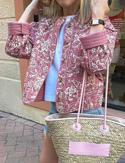Street Retro Floral Print Style Quilted Jacket-Massicos