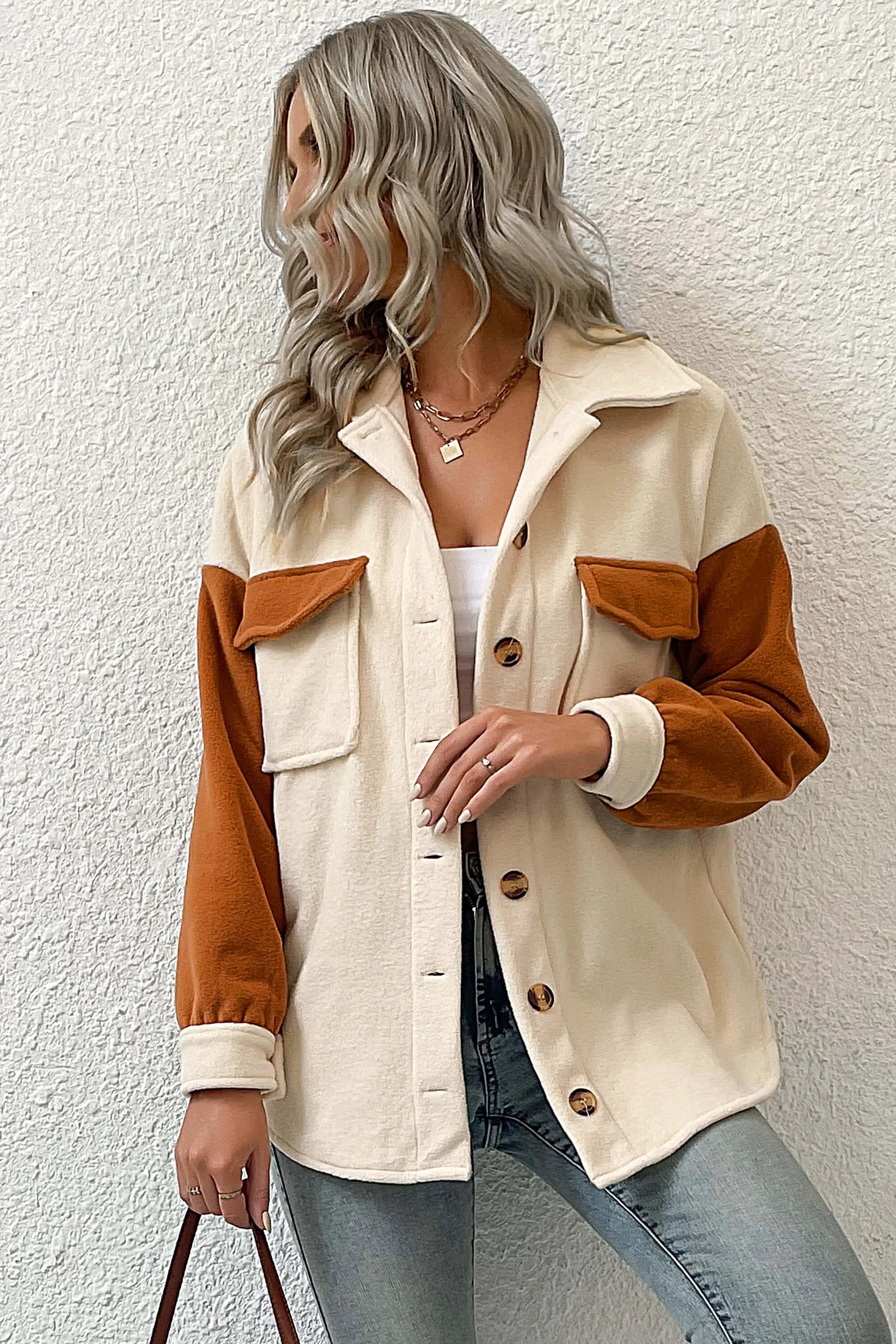 Down To Cuddle Cozy Shacket - Cream-ROVOLE