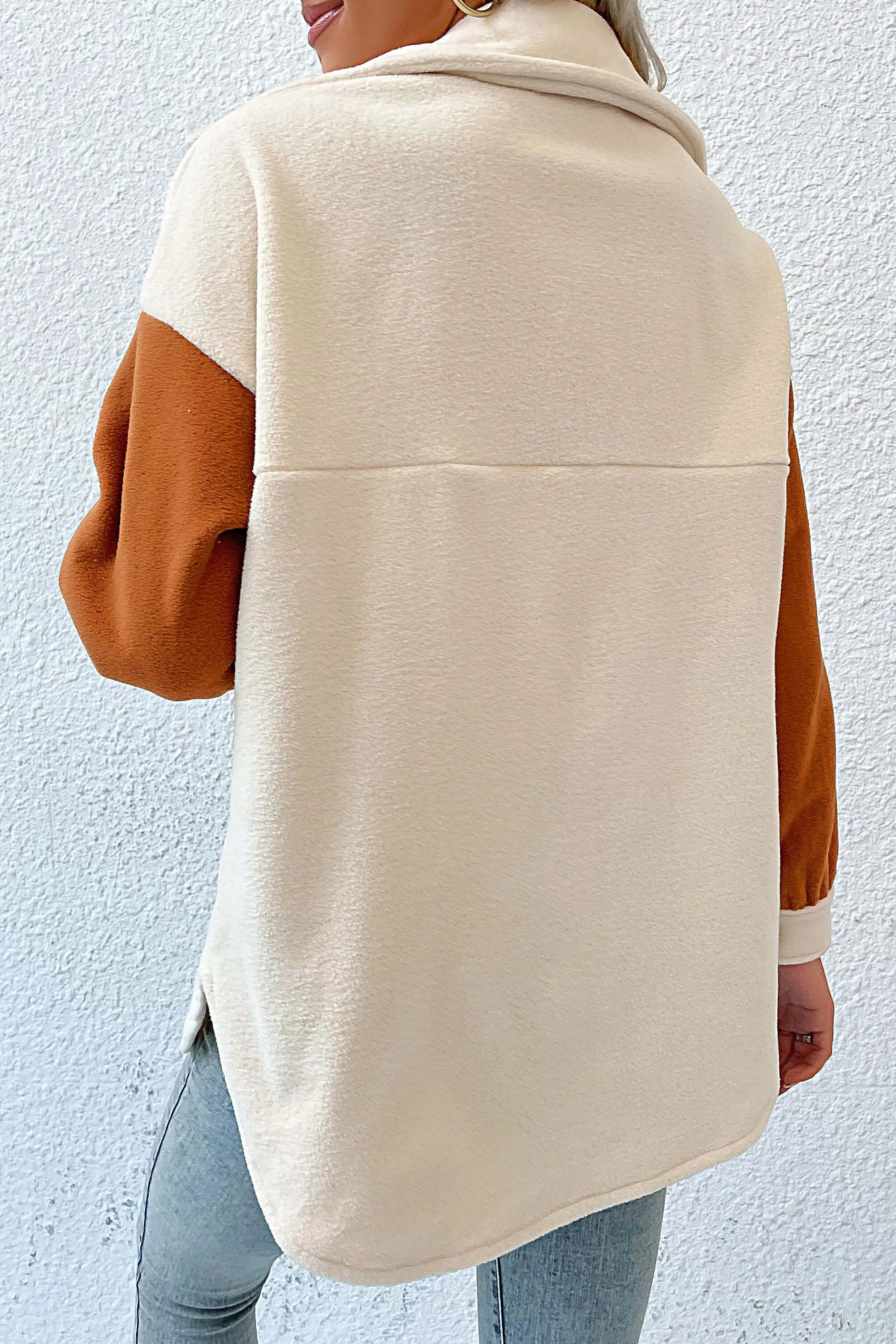 Down To Cuddle Cozy Shacket - Cream-ROVOLE