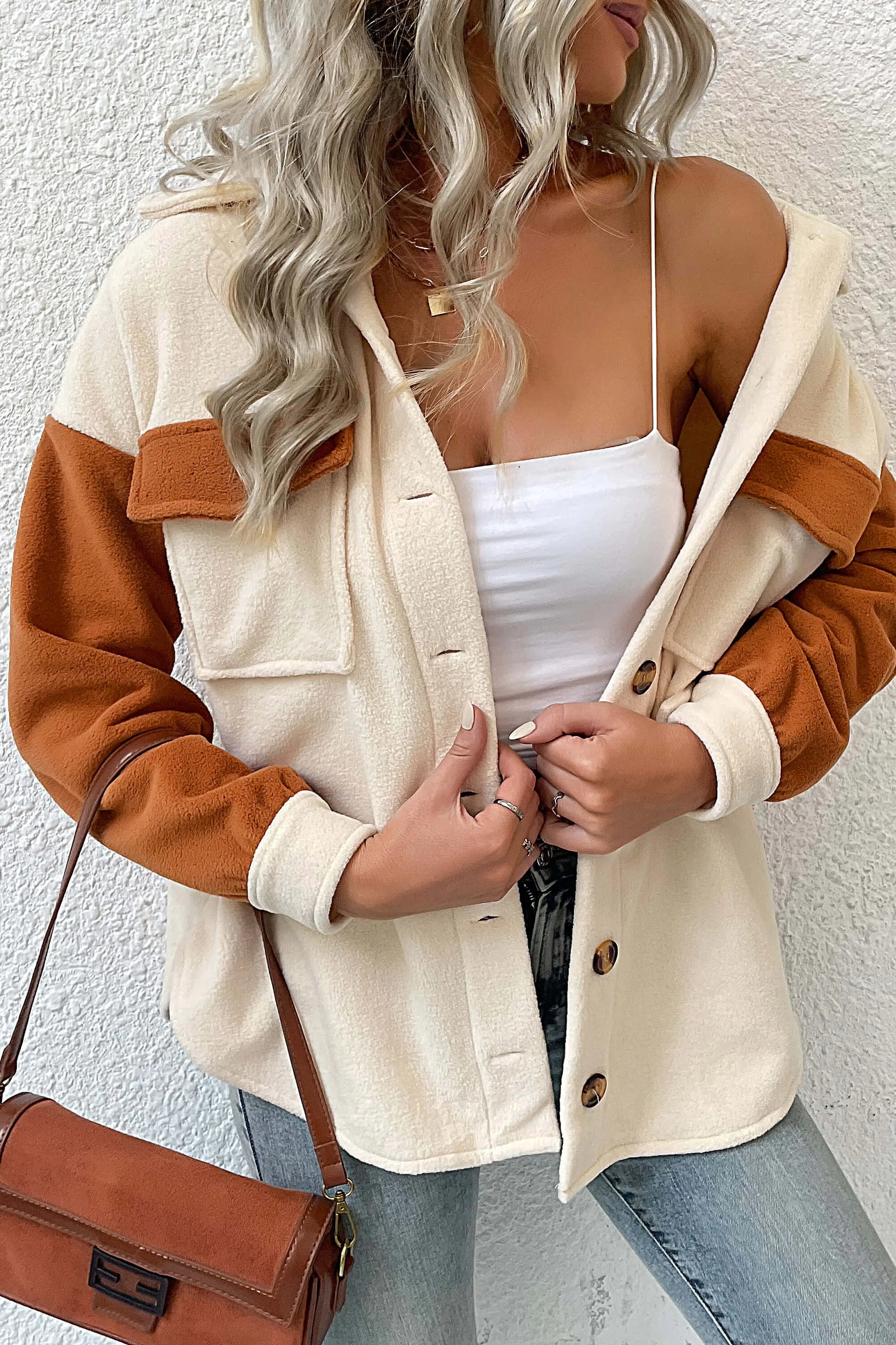 Down To Cuddle Cozy Shacket - Cream-ROVOLE