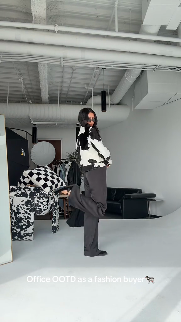 Cow - Print Faux Fur Jacket-Massicos