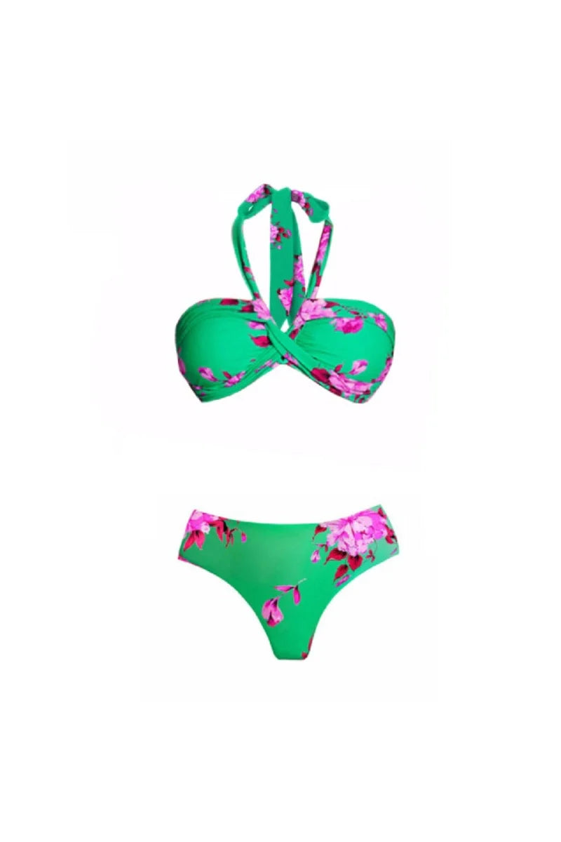 Halter Printed Sexy Bikini Set-ROVOLE