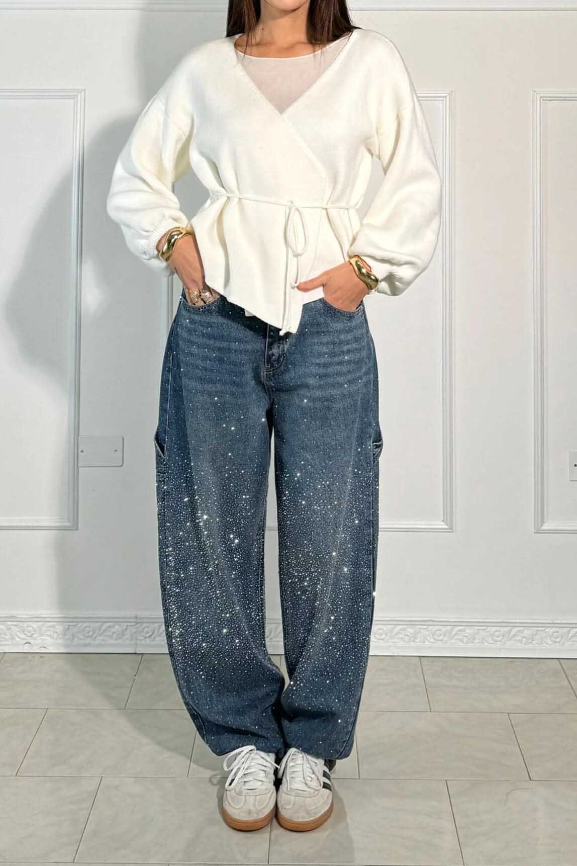 Balloon Carpenter Shine Denim Jeans-ROVOLE