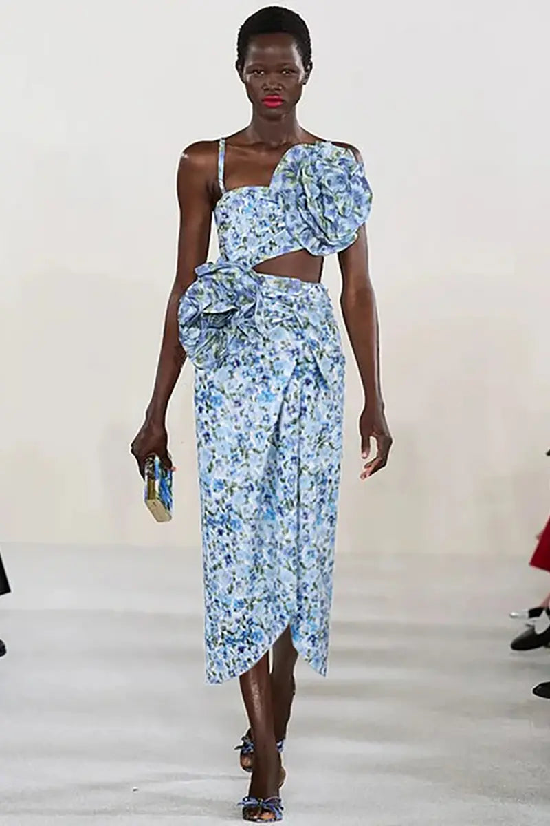 Halter Floral Strapless One-Piece Set-ROVOLE