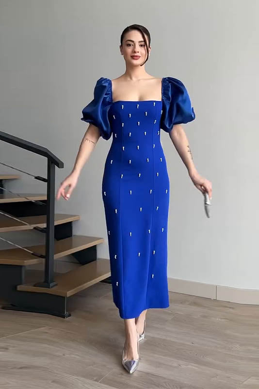 Echoes of the Past – Polka Dot Bodycon Dress-ROVOLE
