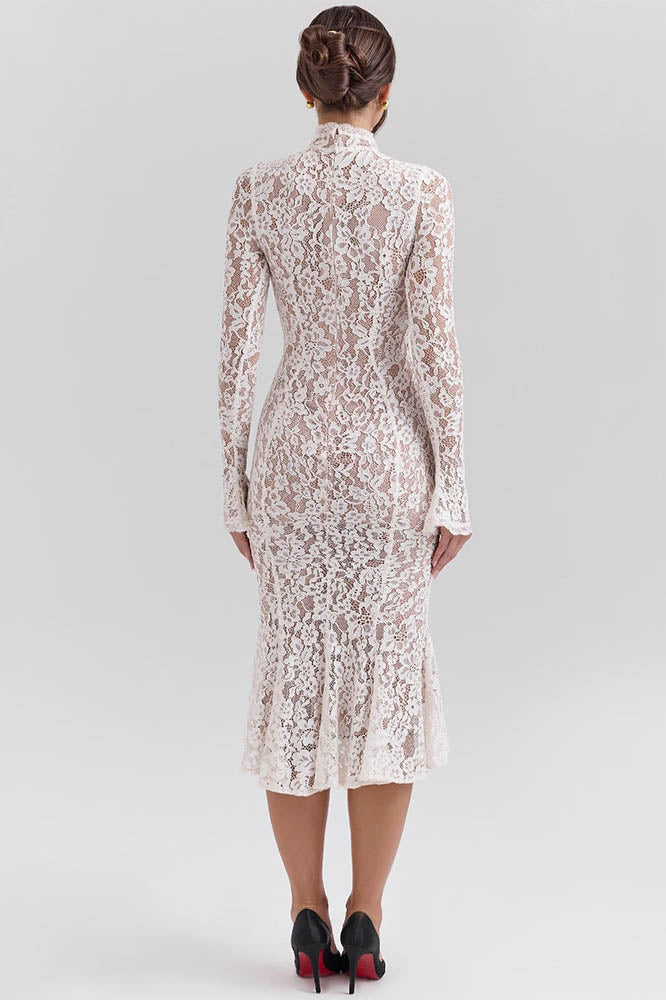 Lace High Waist Slimming Bodycon Dress-ROVOLE