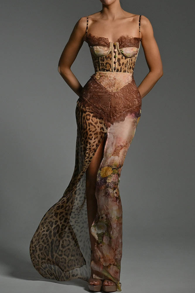 Whispers of the Wild – Waist-Tied Maxi Dres-ROVOLE