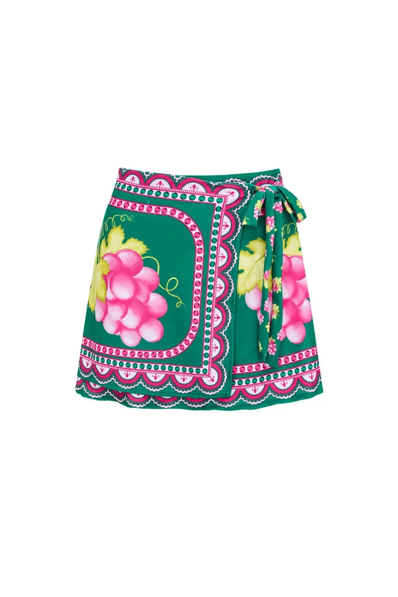 Long Sleeve Short skirt Swimsuit Set-ROVOLE