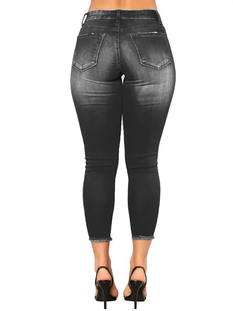 High-Waisted Stretch Skinny Jeans-Massicos