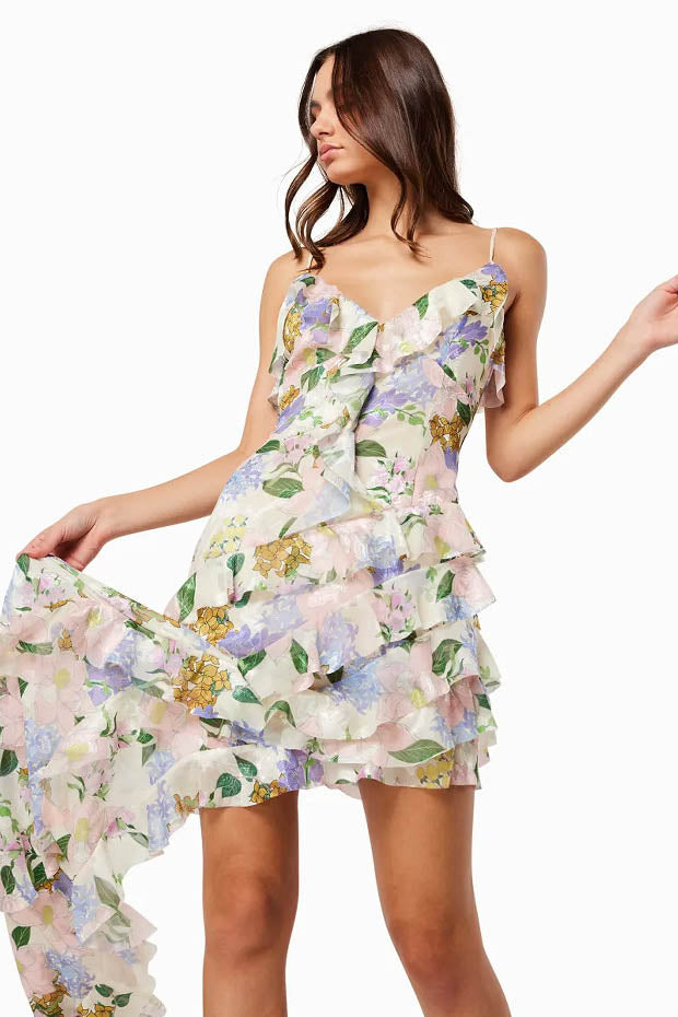 Spring Summer Off-Shoulder Organza Dress-ROVOLE