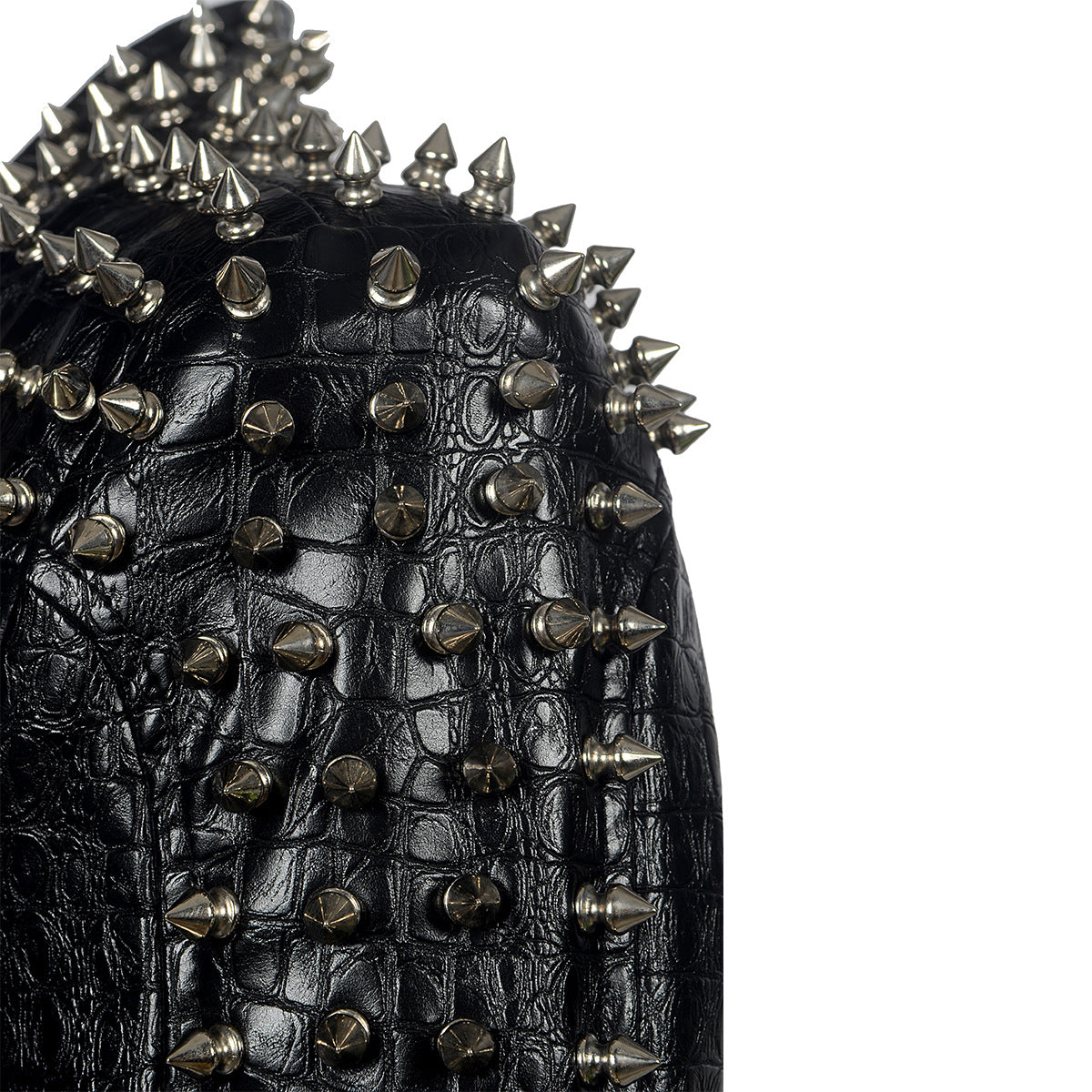 Faux leather rivet moto jackets-Massicos