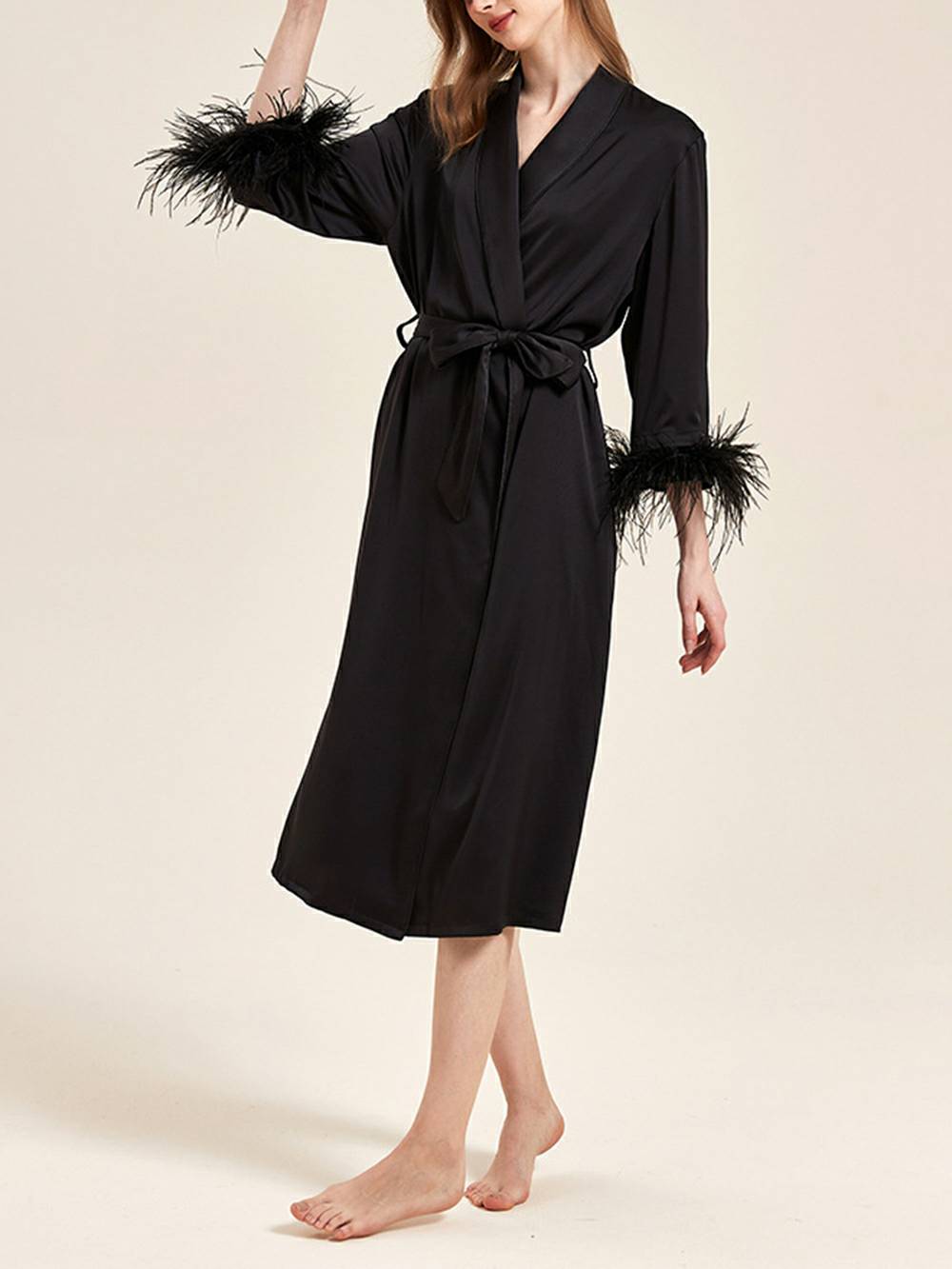 Pink Feather Bridal Robe-Massicos