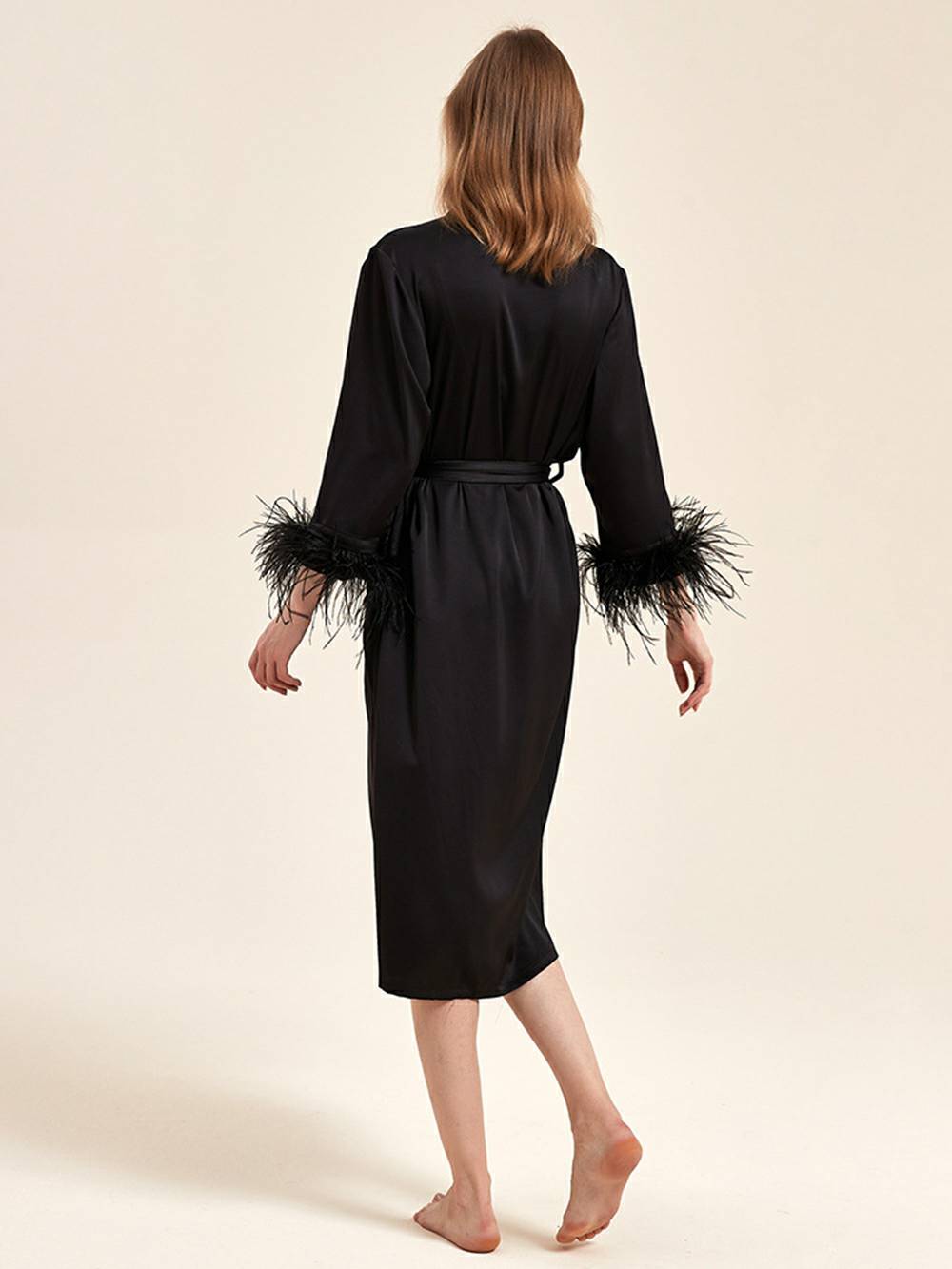 Pink Feather Bridal Robe-Massicos