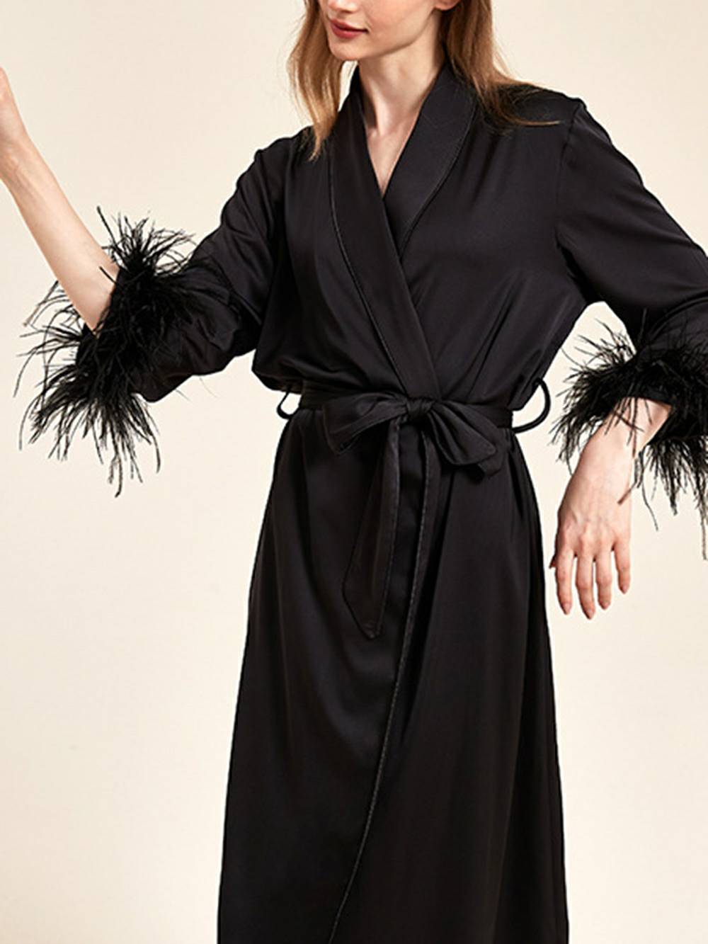 Pink Feather Bridal Robe-Massicos