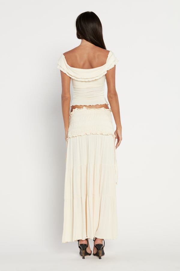 Amicie V Neck Twist Skirt Set-ROVOLE