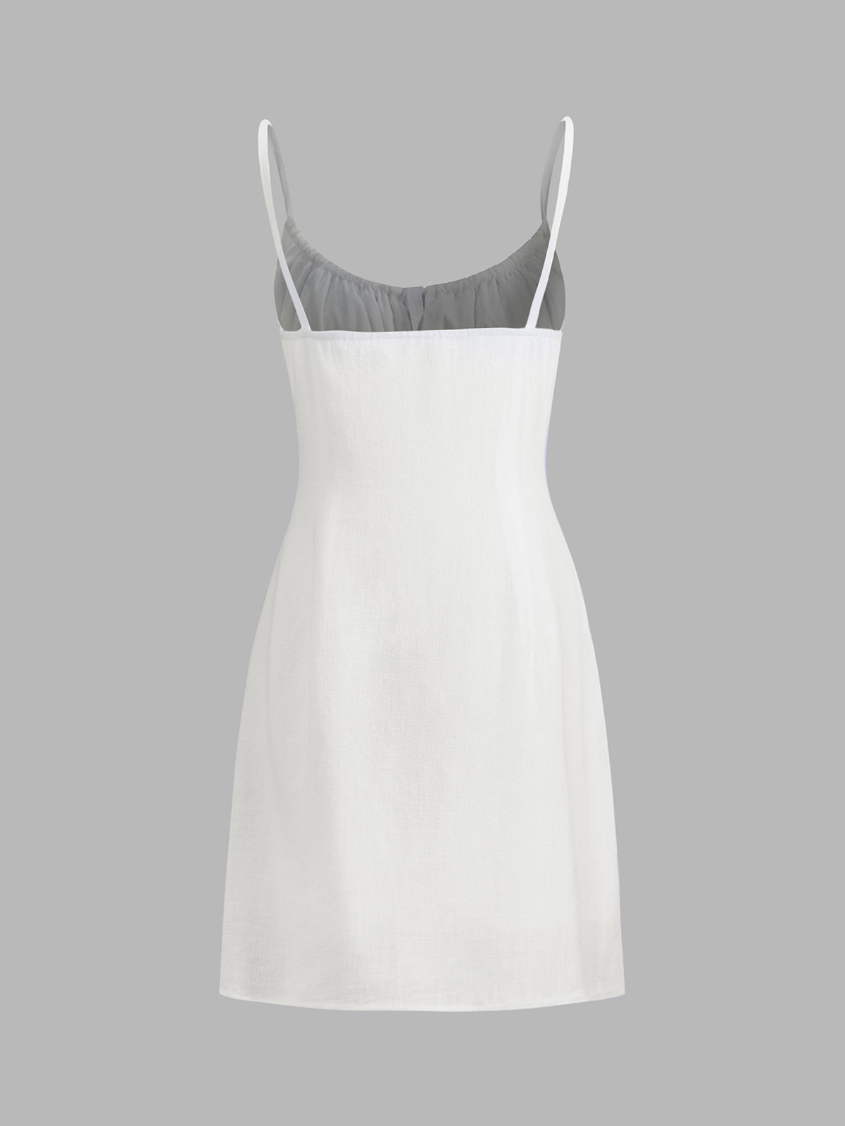Darling Linen Plain Mini Dress-Massicos
