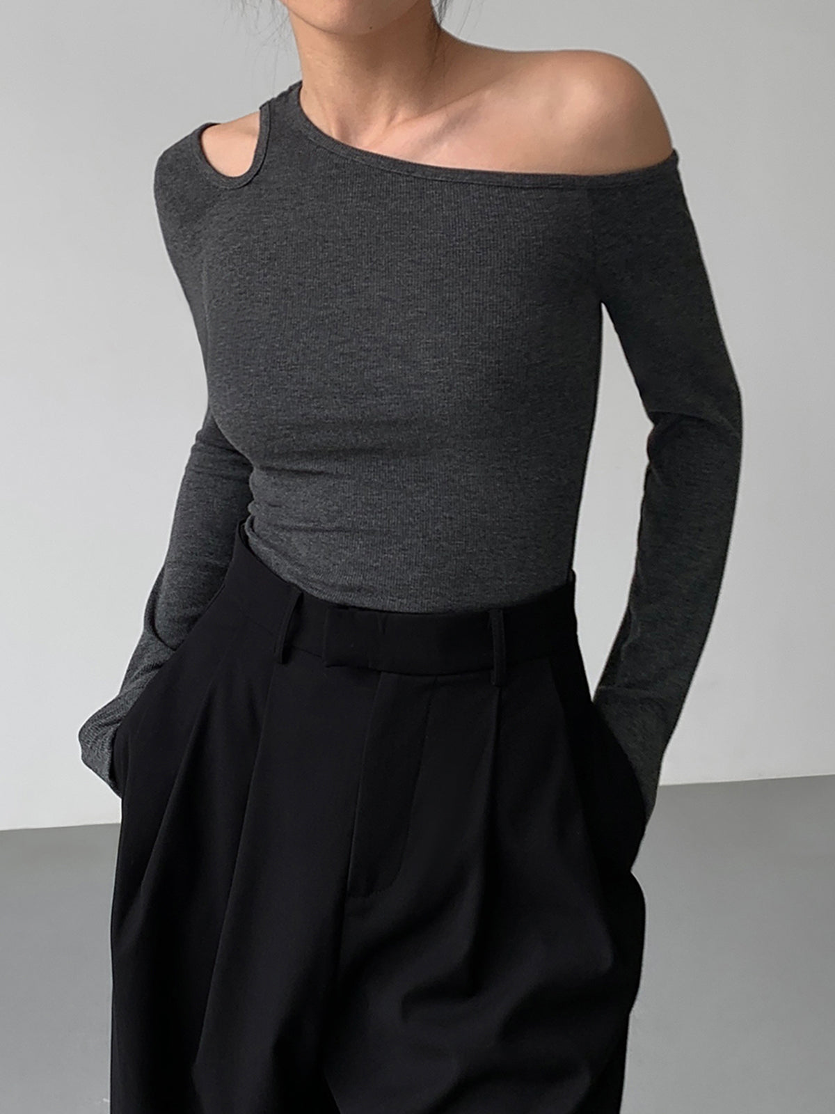 Slinky Cutout Knit Top-Massicos