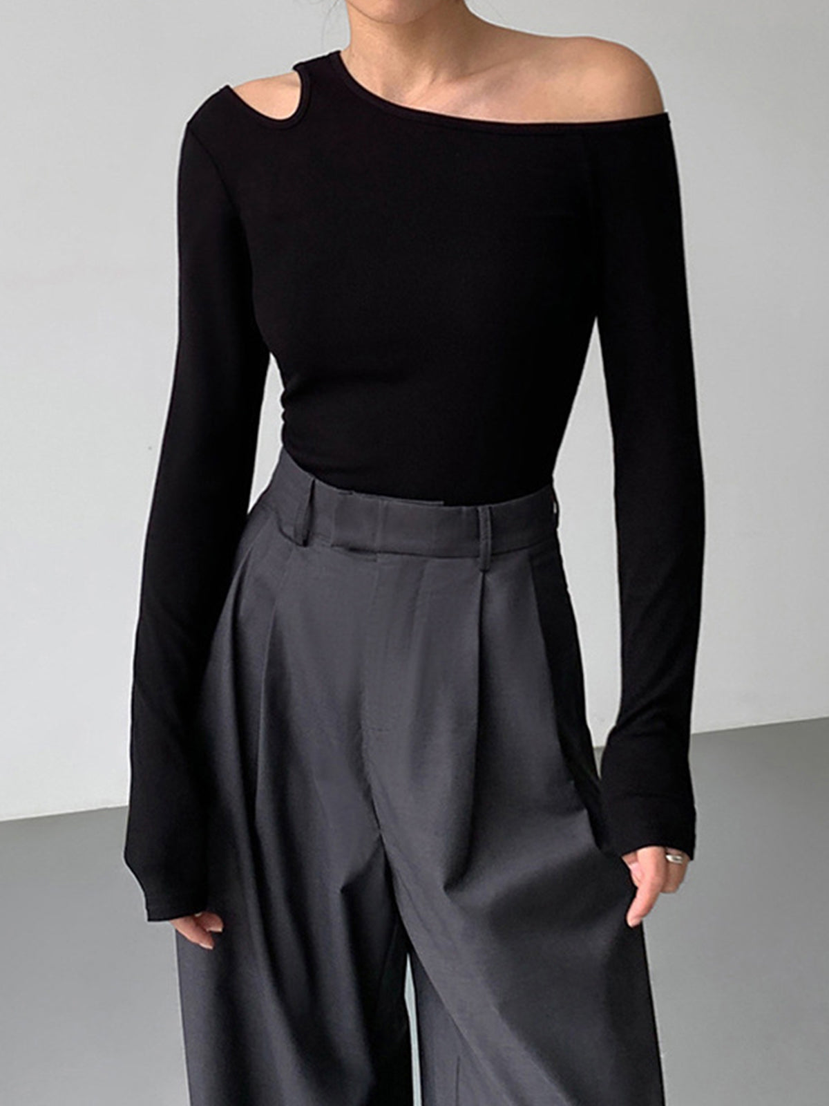 Slinky Cutout Knit Top-Massicos