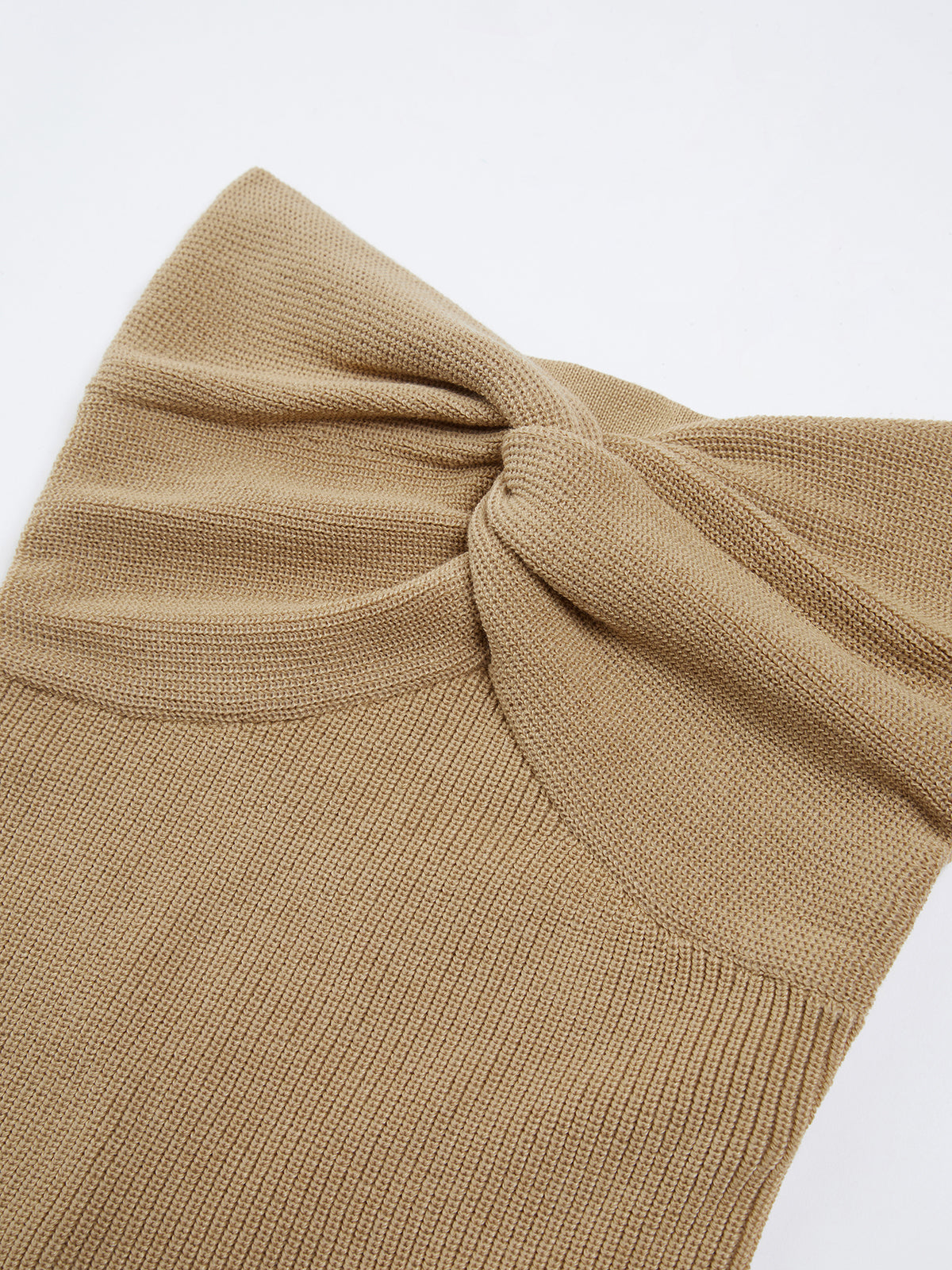 Sweetheart Twist Ribbed Crop Tube Strapless Top-Massicos