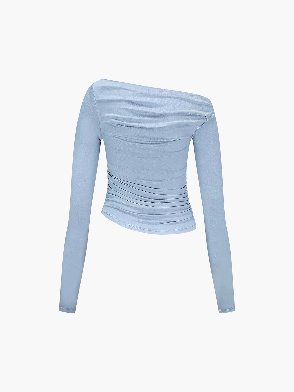 Asymmetrical Off Shoulder Long Sleeve Shirt-Massicos