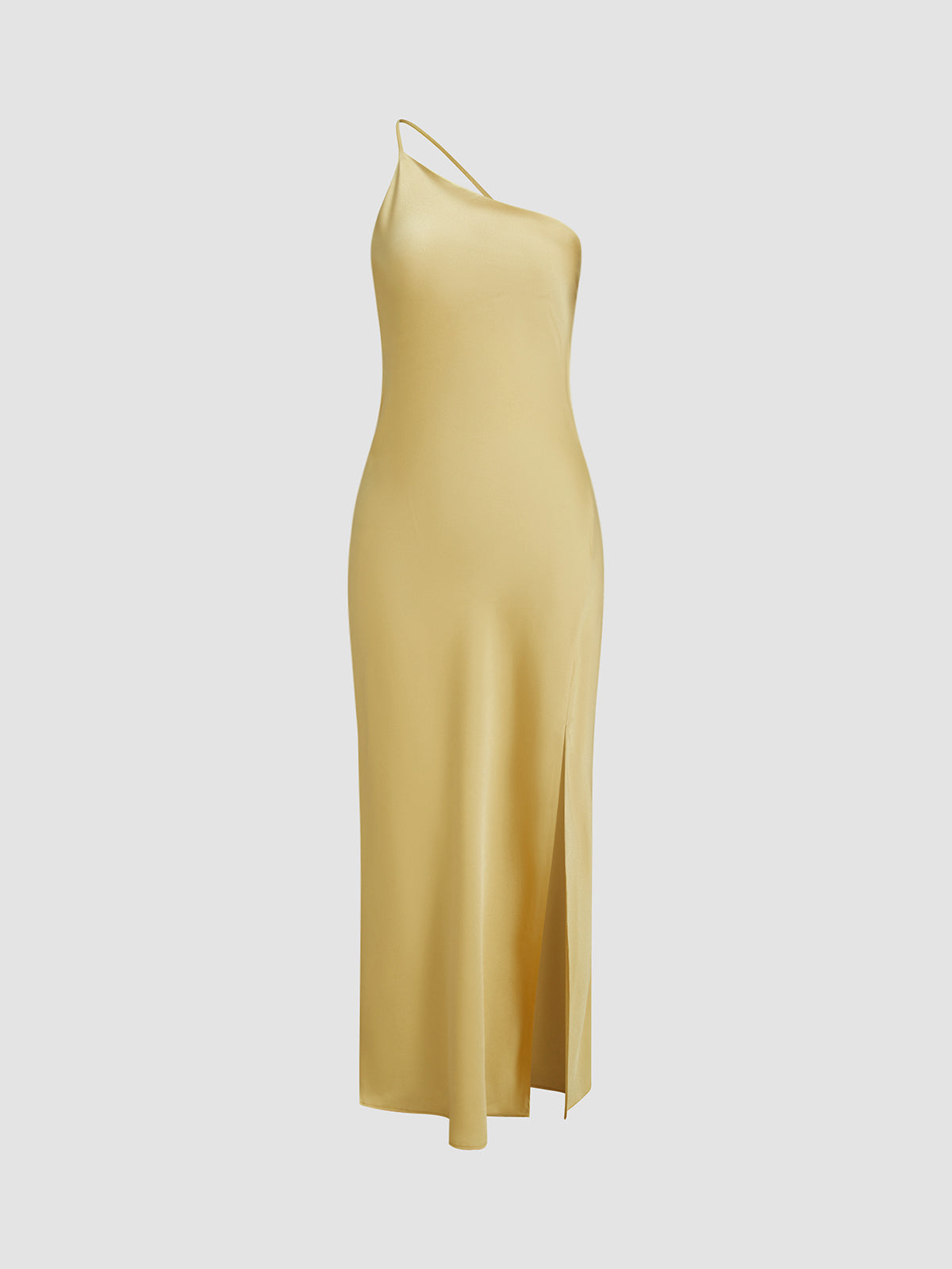 Moonlight Open Back Satin Slit Long Dress-Massicos