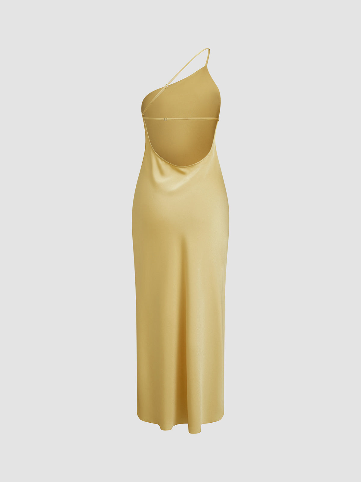 Moonlight Open Back Satin Slit Long Dress-Massicos