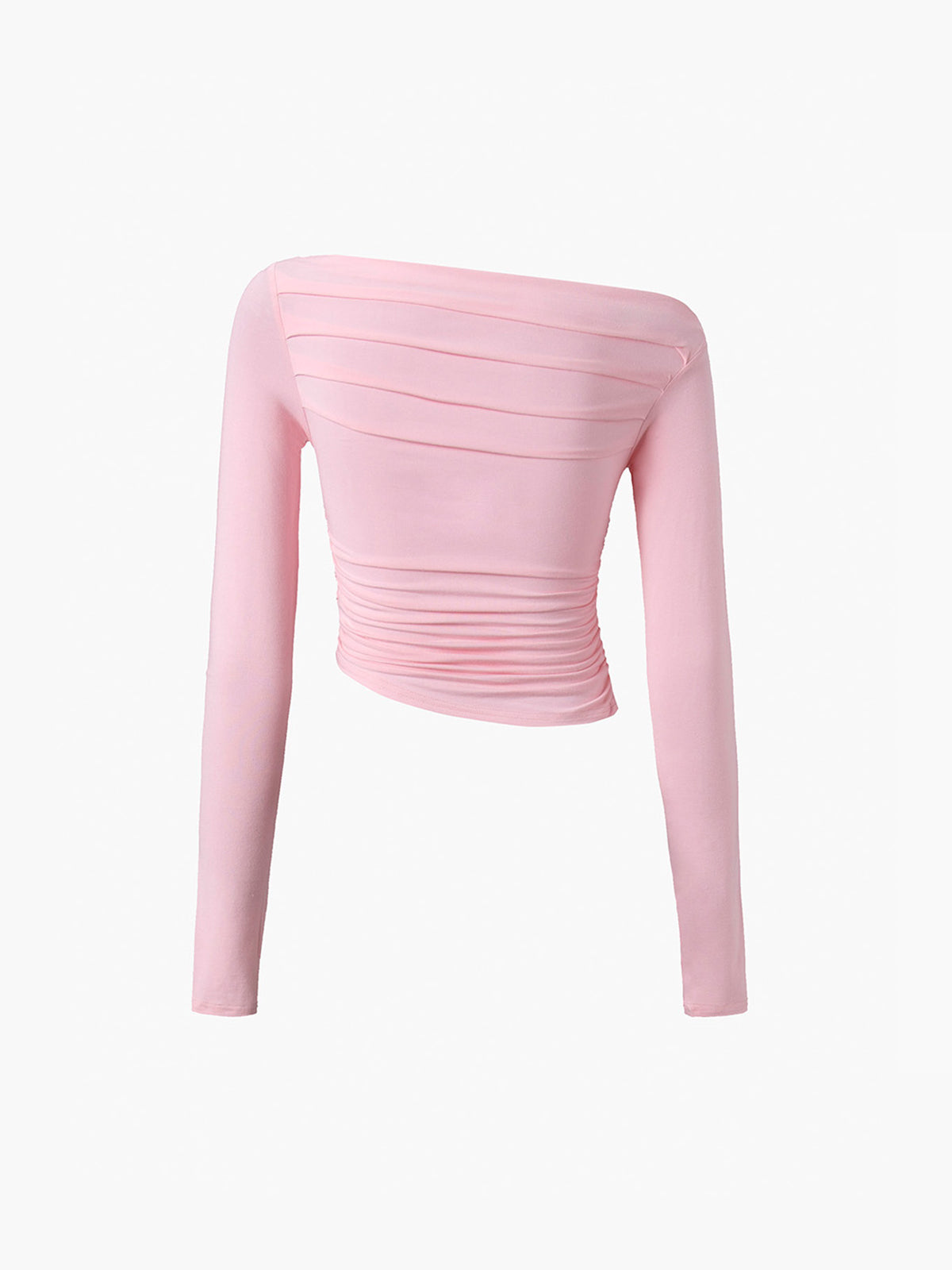 Asymmetrical Off Shoulder Long Sleeve Shirt-Massicos