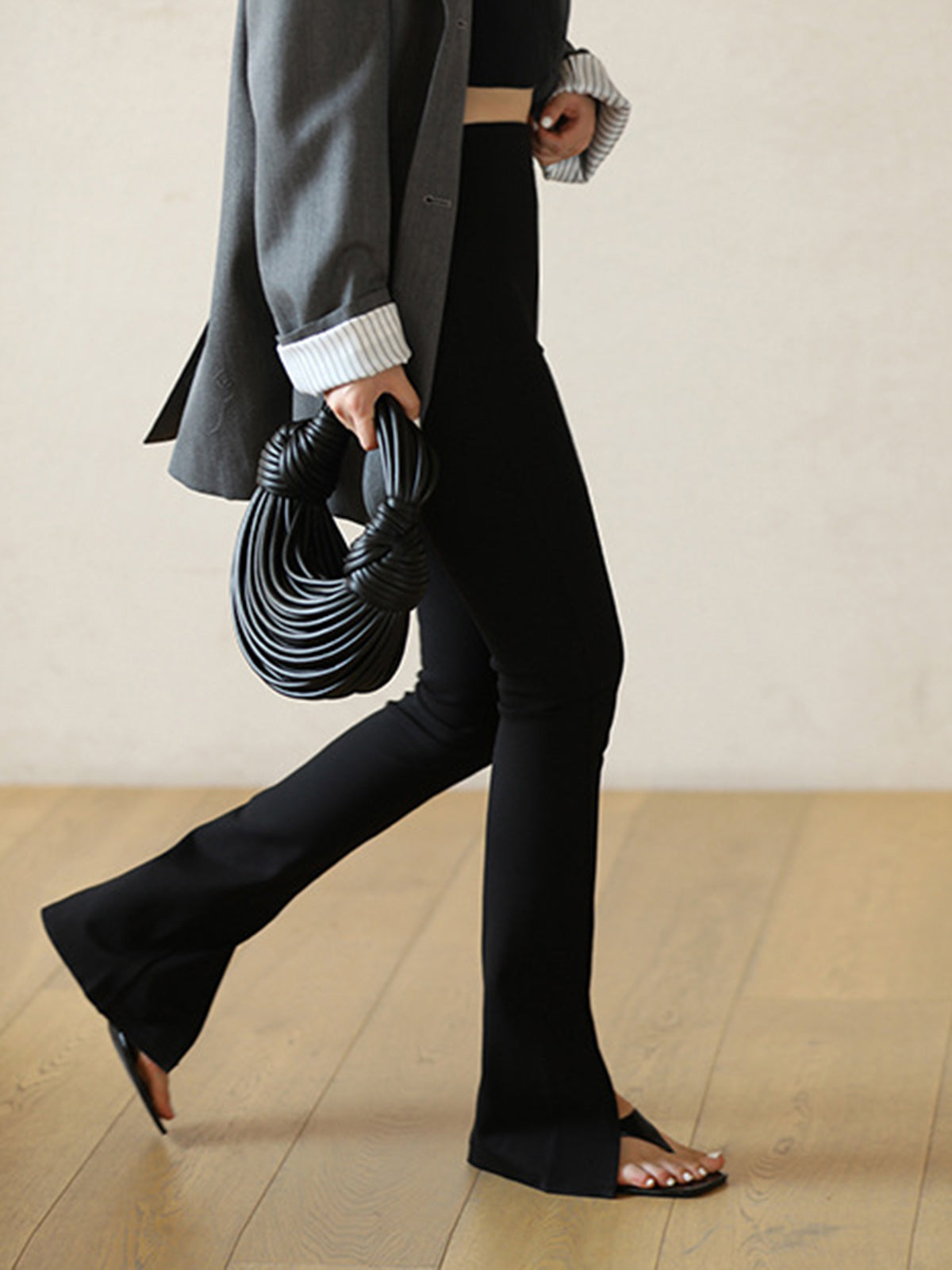 Leisure Slit Straight Leg Pants-Massicos