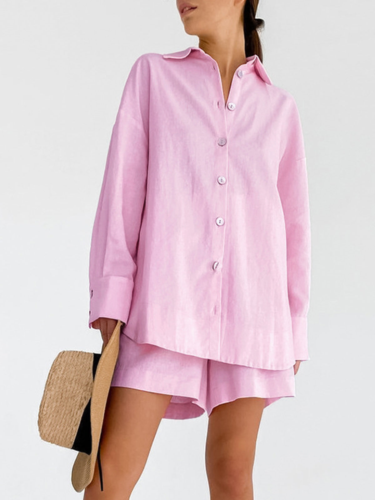 Cotton Beach Two Piece Shorts Set-Massicos